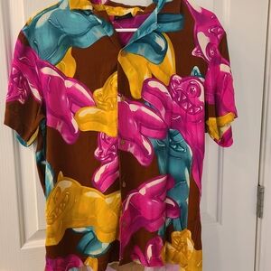 Icecream Men's Shirt with Pink, Blue, and Yellow Design